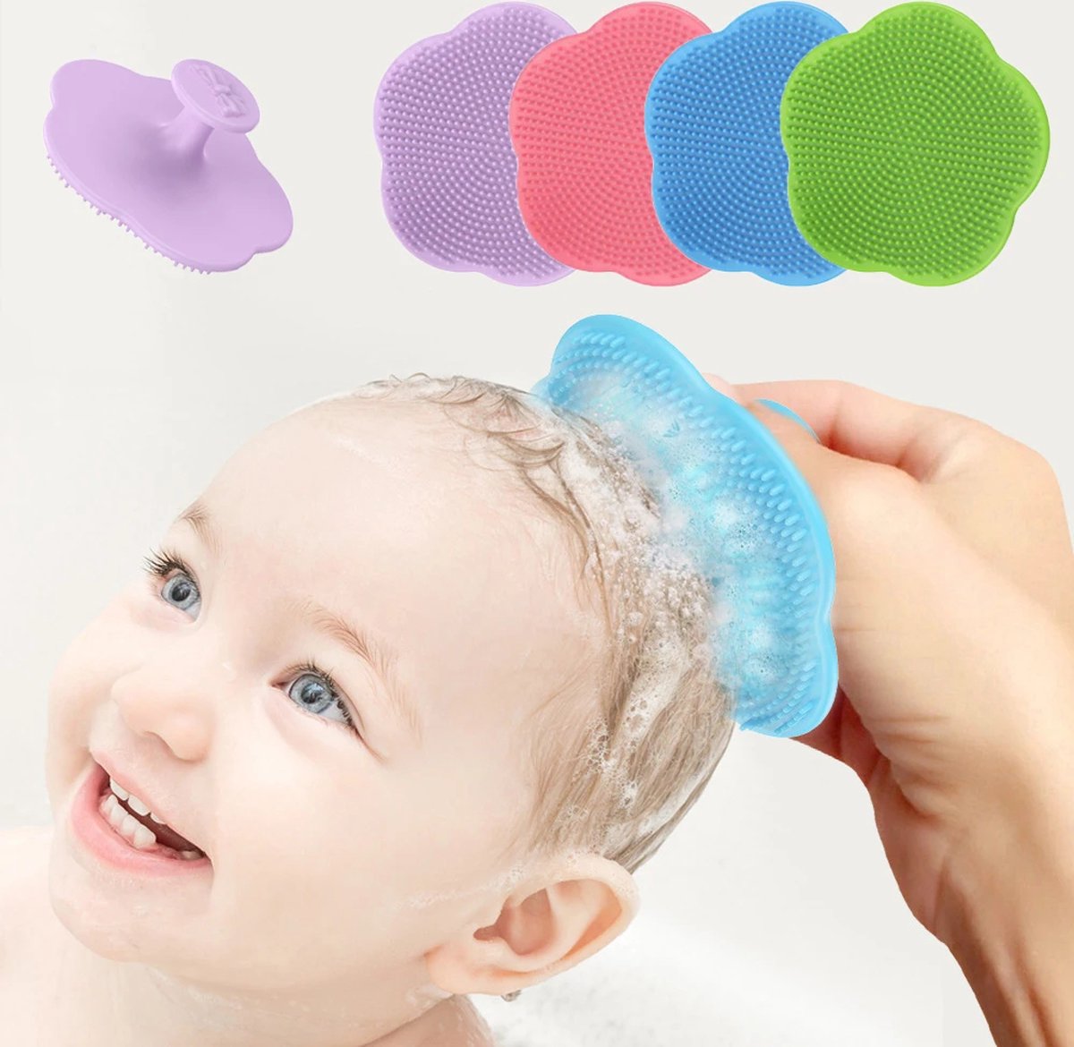 Accessoires de soins Bébé , peigne à graisse pour tête fœtale, peigne doux pour le bain de Bébé , nettoyage des Cheveux du nouveau-né, fournitures de massage de tête en Siliconen Bébé