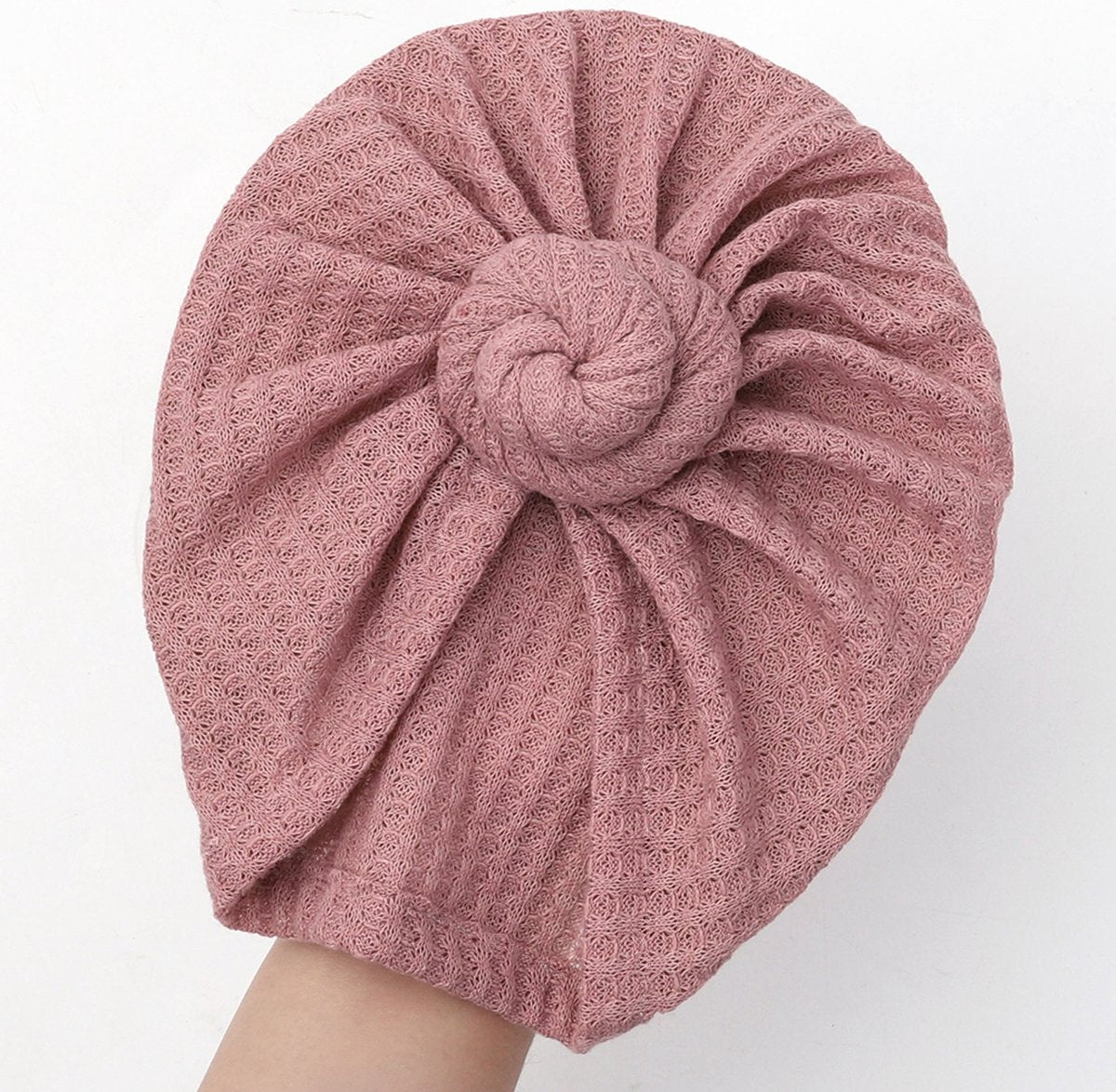 2 Pièces - Turban Bonnets Bébé Filles - Rose Taupe - 6-18 mois