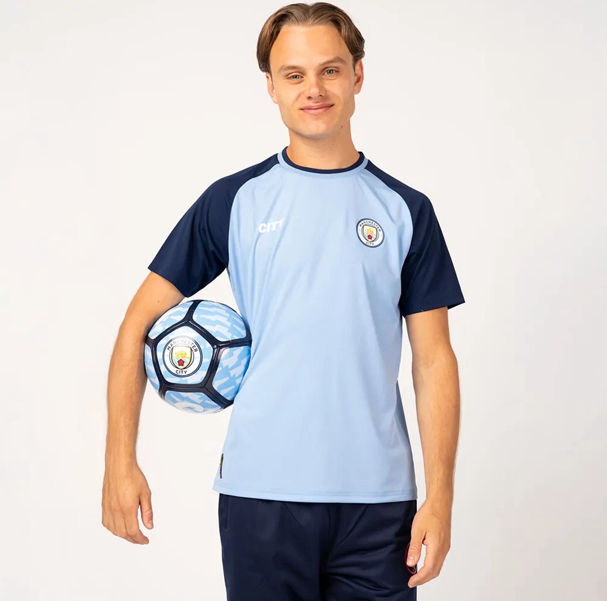 Accueil de football avec le logo de Manchester City