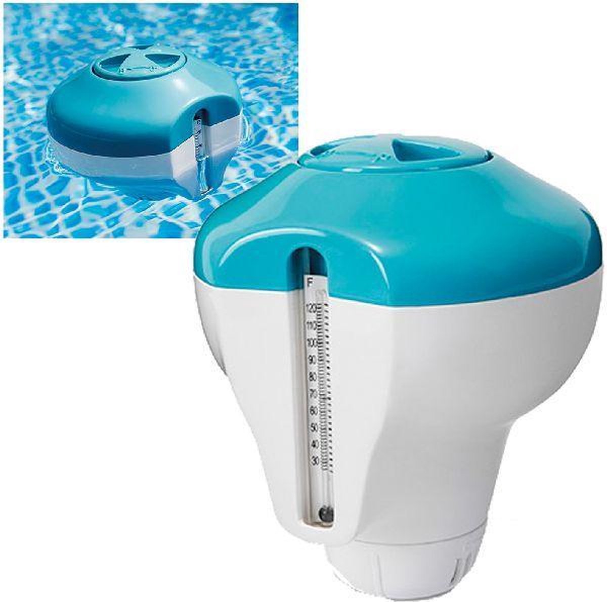 Accessoires de piscine distributeur de chlore flottant avec thermomètre - Distributeur de chlore