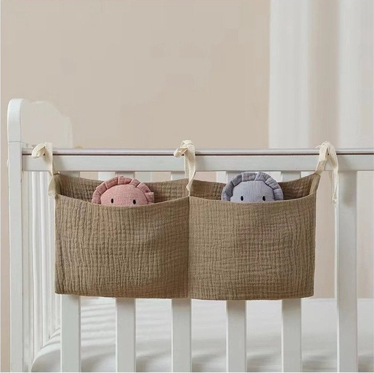 2 pièces - Bébé Box Bag Organizer - Sac de rangement hydrophile box - Marron Beige mix - 20x39 cm