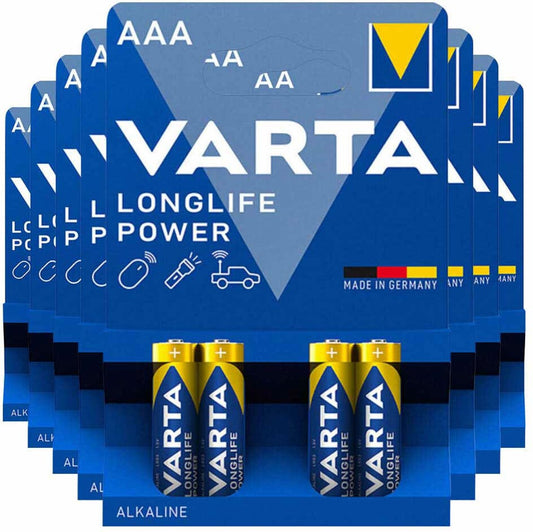 8x Piles alcalines Varta Longlife Max Power AAA 4 pièces