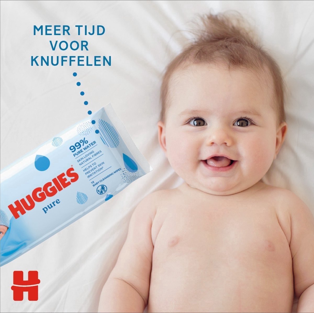 10x Huggies Lingettes Pure 99% Water 56 lingettes