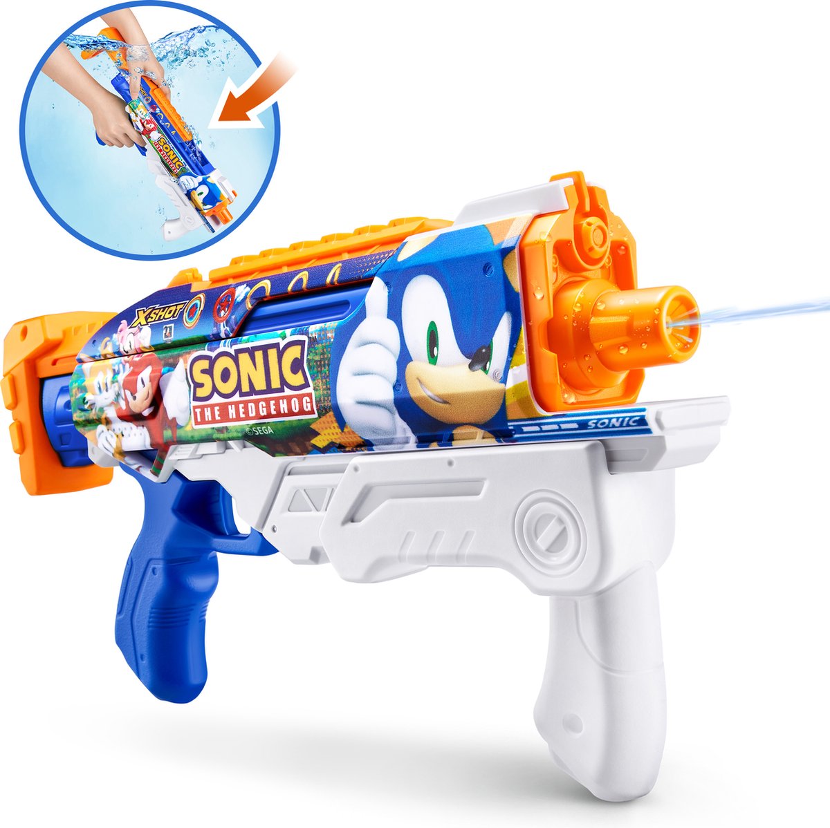 ZURU - XSHOT - Water - Skins à remplissage Fast Sonic The Hedgehog Hyperload Water Blaster de ZURU