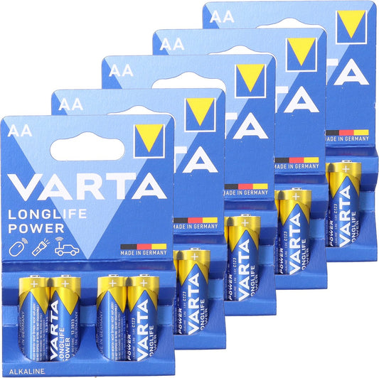 20x piles alcalines AA Varta haute énergie 1,5 V - LR6 20x pcs