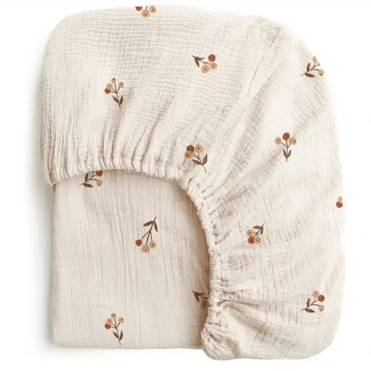 2 pièces - Drap-housse Bébé hydrophile Hoeslaken berceau - Matelas poussette - 80x40 cm - Fleurs beige et crème