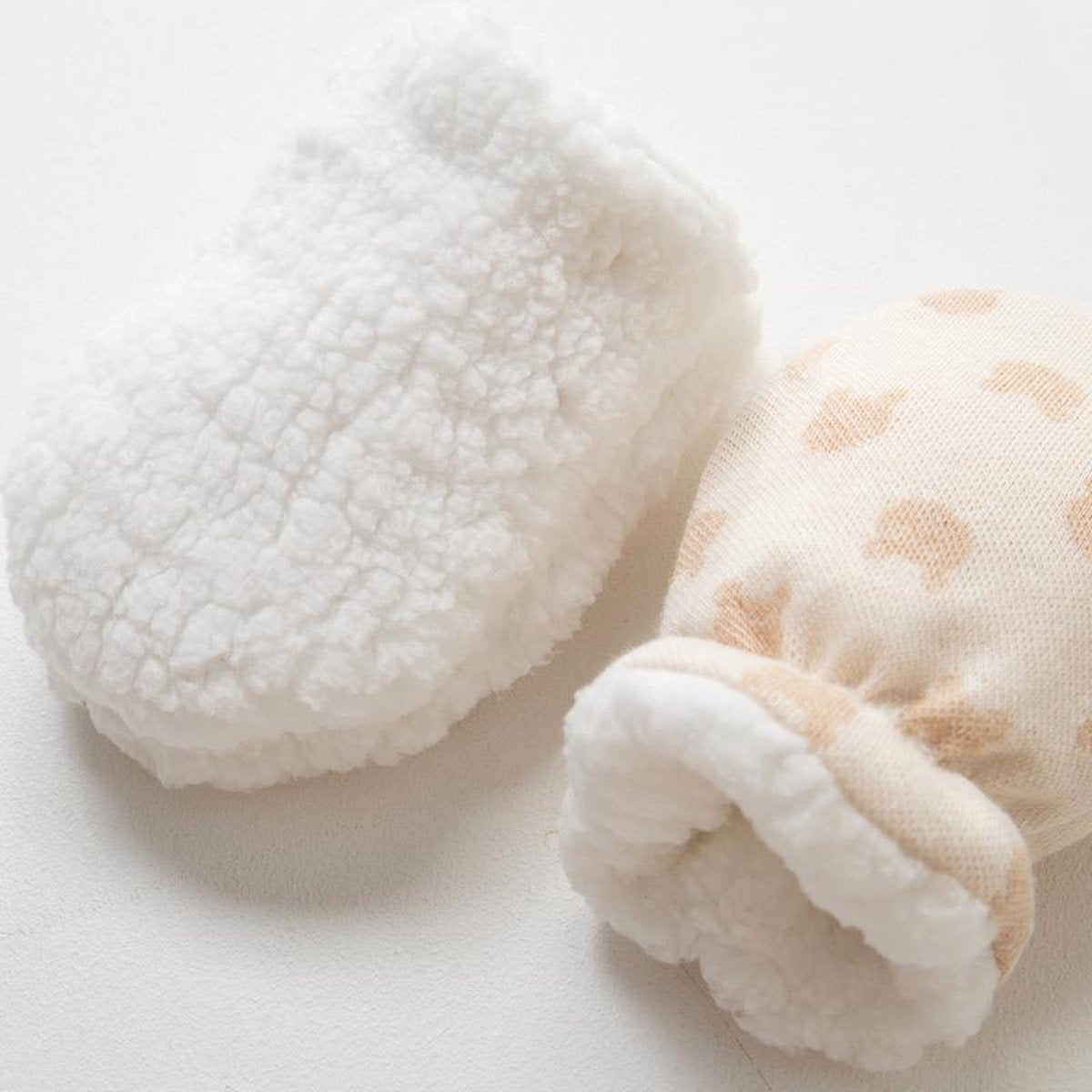 2 paires de mitaines bébé hiver - Taille 68 (2-6 mois) - baby krabwantjes - gants avec doublure