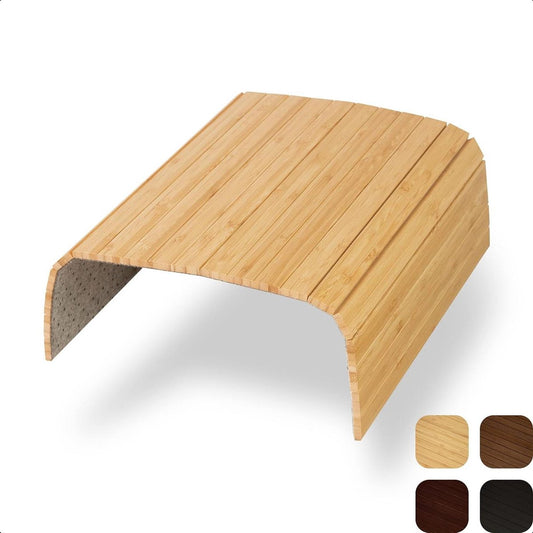 Accoudoir Bench Flexible en Bamboo – Support Universal pour canapé et chaise – Bench en bois – Organiseur de table – Siège de balustrade de canapé antidérapant (Natural) matelas à langer avec pochette à couches