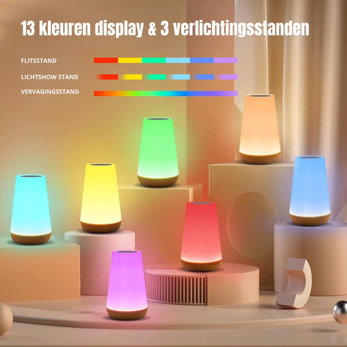 2 pièces - veilleuse pour adultes - lampe de table - veilleuse rechargeable USB enfants - lampe de lecture - Lumière de réveil - Lampe d'ambiance - Éclairage LED - lampe de chevet pour bébé, enfants & adultes - dimmable - commande tactile - 15 CM