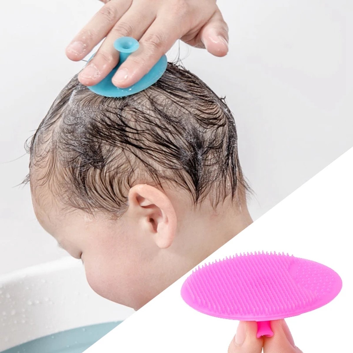 Accessoires de soins Bébé , peigne à graisse pour tête fœtale, peigne doux pour le bain de Bébé , nettoyage des Cheveux du nouveau-né, fournitures de massage de tête en Siliconen Bébé