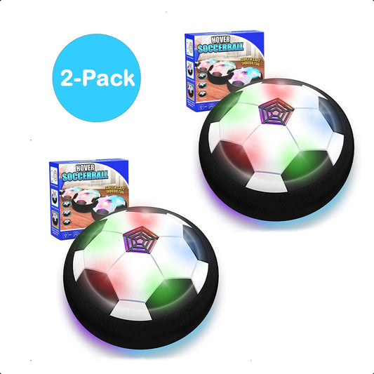 2x TechEssentials Hover Ball - Siècle des Lumières LED - 18 cm - Pare-chocs souple | Voetbal en salle - Vol stationnaire - Football propulsé par Air - Vol - Intérieur - Vol - Cadeau