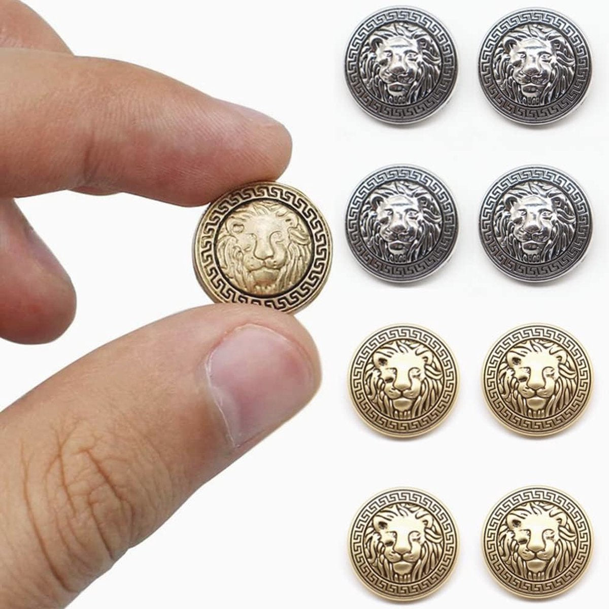 20 pièces boutons de couture en métal doré pour Vêtements -boutons de blazer et de veste de forme ronde