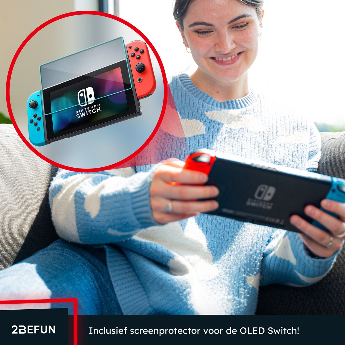 2BEFUN® Étui adapté pour Nintendo Switch Oled et Accessoires de vêtements pour bébé - avec protecteur d'écran - Housse de protection - H