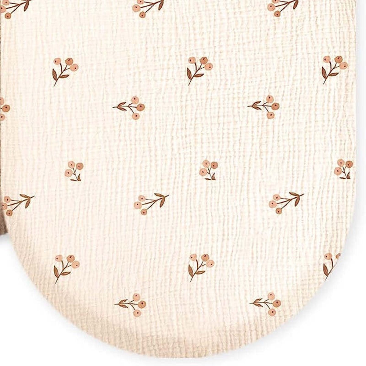 2 pièces - Drap-housse Bébé hydrophile Hoeslaken berceau - Matelas poussette - 80x40 cm - Fleurs beige et crème