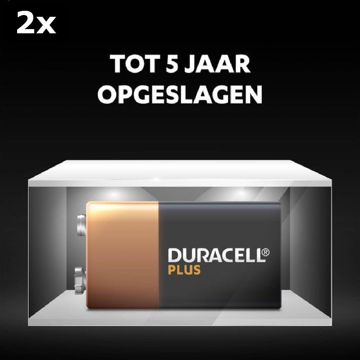 2x piles Duracell Plus alcalines 9V - 1 pièce