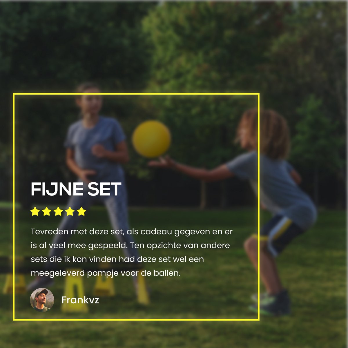 2BEHOME® Roundnet set incluant 3 balles, pompe à balles et sac de transport pratique - Convient pour jouer au Roundball, Smashball & Spikeball - Jaune