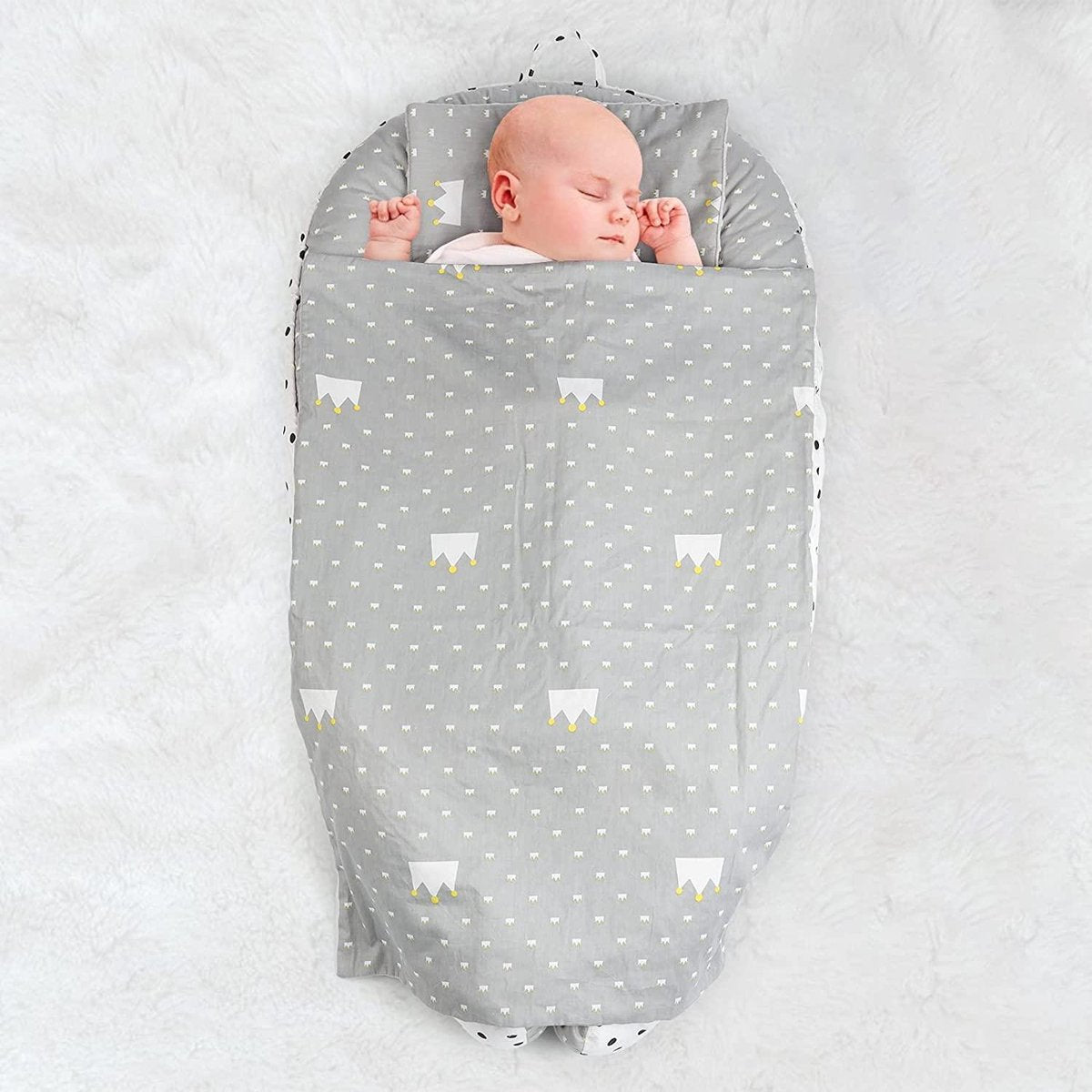 5 pièces équipement bébé ensemble inclus nid bébé 50x90 cm, oreiller cou, kussen plat, matelas bébé, doudou -. Anti-allergène, câline doux, avec des animaux doux, pour les bébés de 0 à 7 mois Oiseaux