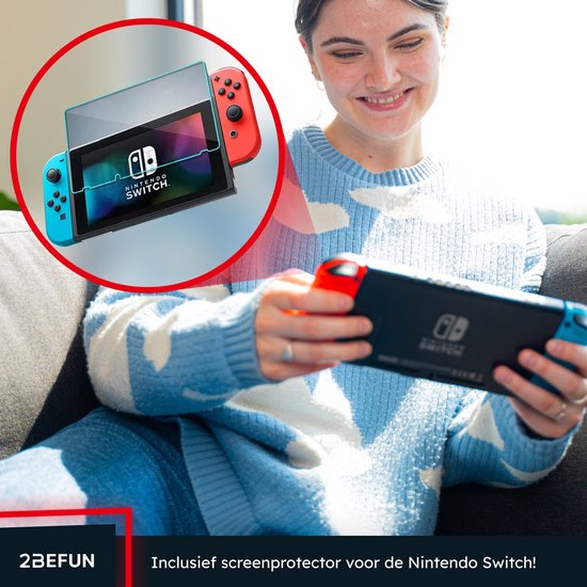 2BEFUN® Étui adapté pour Nintendo Switch et Accessoires de vêtements pour bébé - avec protecteur d'écran - Housse de protection - Housse - Étui - Zwart