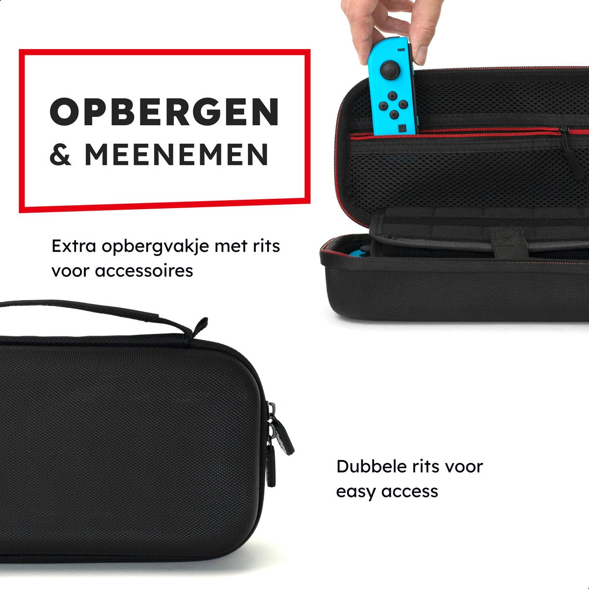 2BEFUN® Coque compatible avec Nintendo Switch OLED avec protection d'écran - Accessoires de vêtements pour bébé - Housse de protection - Housse - Jeux - Zwart - Cadeau homme/femme/fête des pères