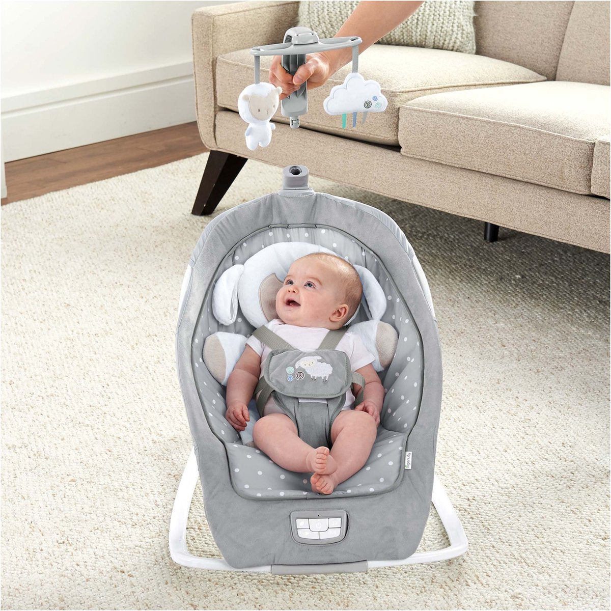 0m + Siège berçant Cuddle Lamb 0-18 kg / BabyCradle