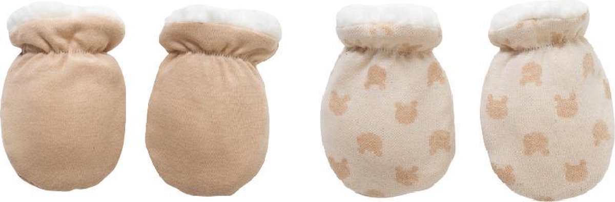 2 paires de mitaines bébé hiver - Taille 68 (2-6 mois) - baby krabwantjes - gants avec doublure