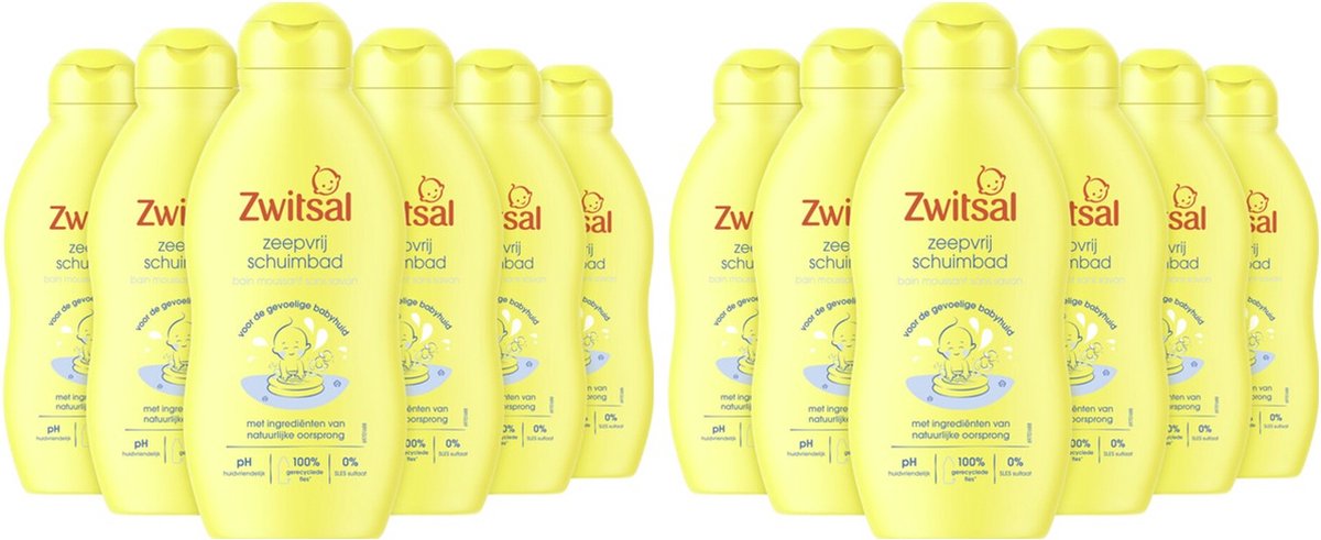 Zwitsal - Bain moussant sans savon - 12 x 200 ml