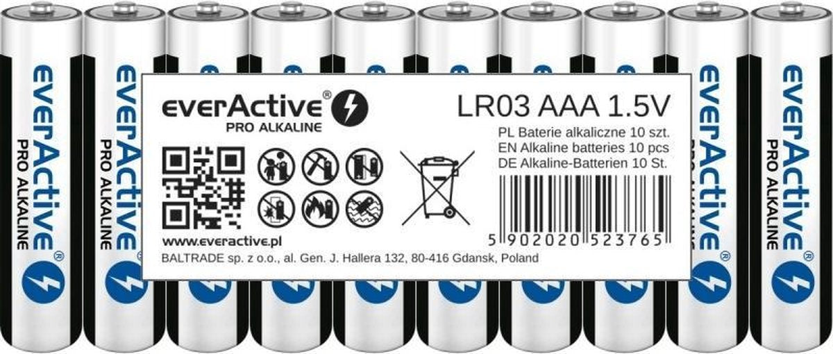 10 pièces LR03 AAA everActive Pro