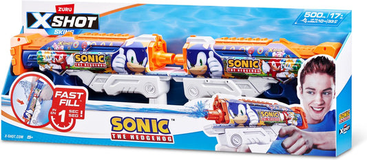 ZURU - XSHOT - Water - Skins à remplissage Fast Sonic The Hedgehog Hyperload Water Blaster (Pack de 2) de ZURU