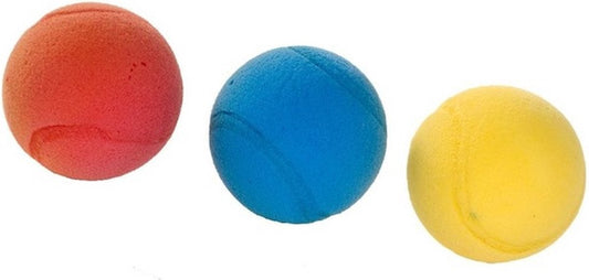 12x mousse / boules souples colorées 7 cm