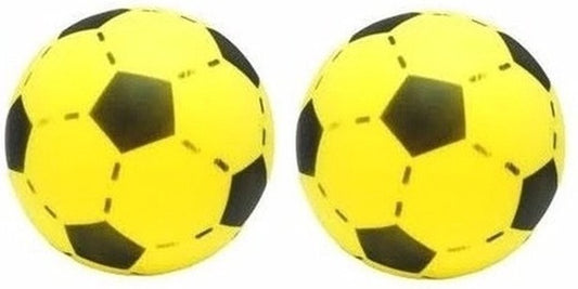 2x Ballon de football softball en mousse jaune 20 cm - Ballons de football en mousse souple