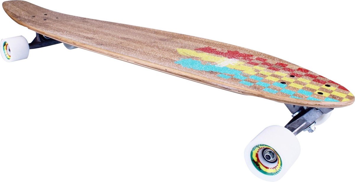 "Nijdam Pro-line Longboard 42" "Kicktail Bamboo - Rasta Revolution - Rouge / Jaune / Vert"