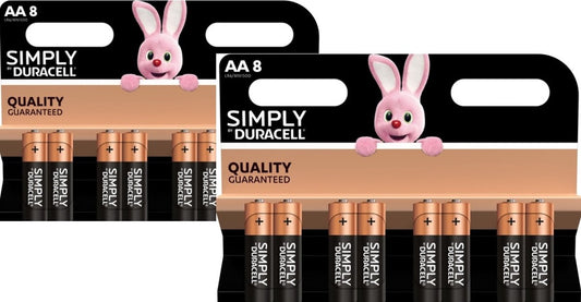 16 pièces (4 blisters de 4 pièces) Piles Duracell AA SIMPLY