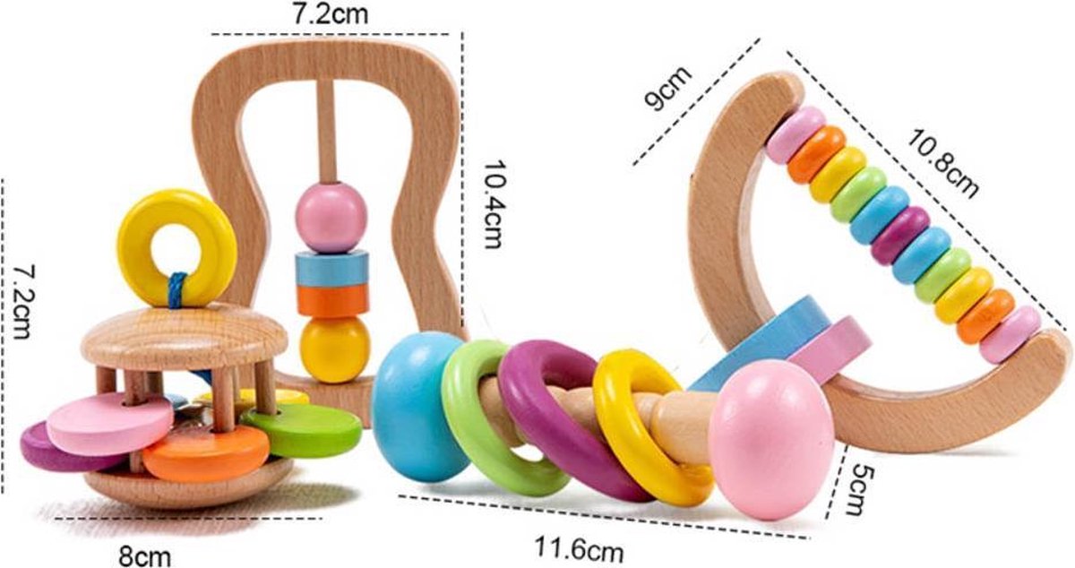 2 pièces Bébé Ensemble - cadeau bavoir 100% Katoen et Eco bois Teether PLUS LIBRE EN BOIS HOCHET