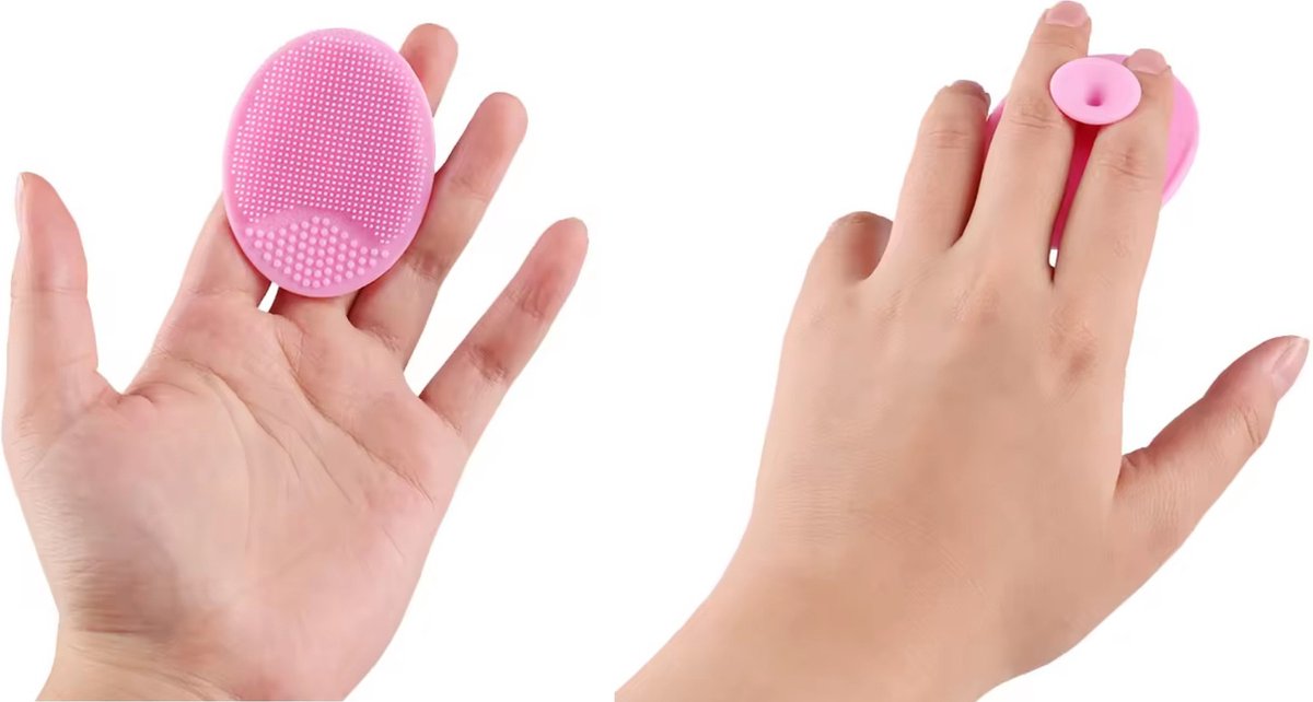 2 pièces-éponge de brosse de Massage en Siliconen Bébé - Lessive du cuir chevelu-rose et violet