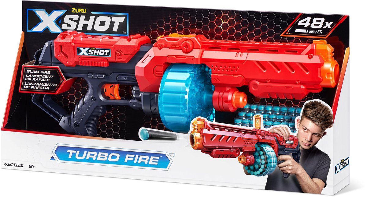 ZURU X- Shot Excel Turbo Fire Blaster - Blaster jouet - 48 fléchettes