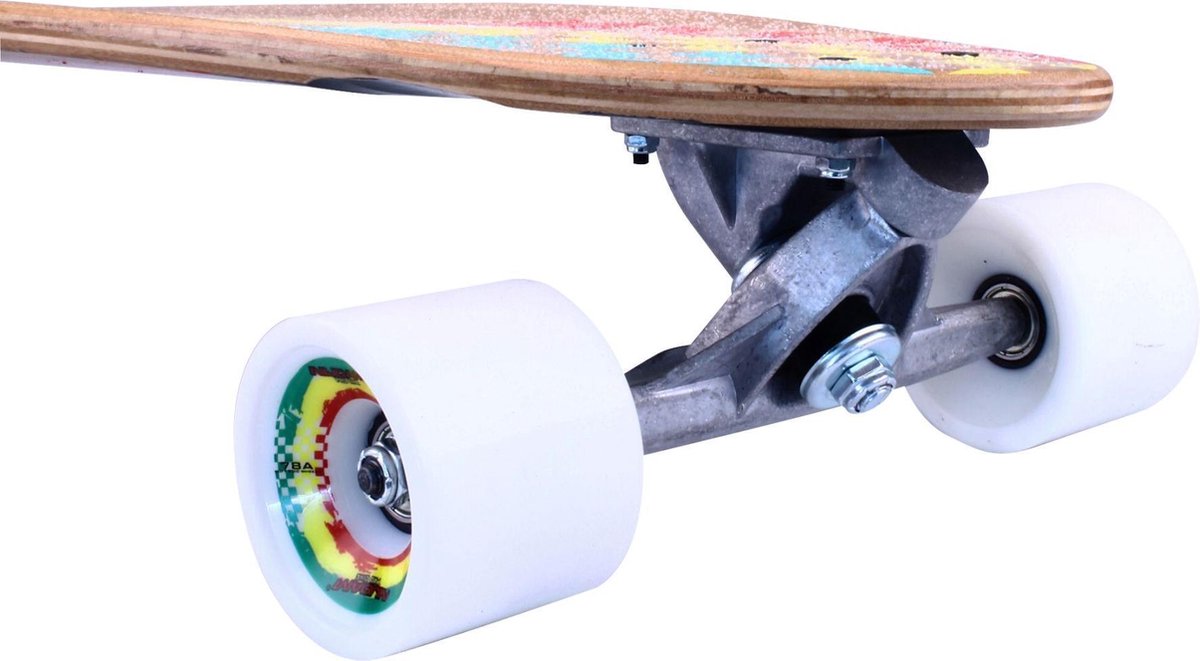 "Nijdam Pro-line Longboard 42" "Kicktail Bamboo - Rasta Revolution - Rouge / Jaune / Vert"