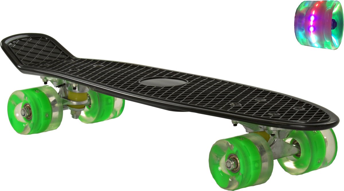 2Cycle Skateboard - Roues LED - 22,5 pouces - Zwart