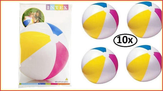 10x Ballon de plage gonflable 61 cm Intex