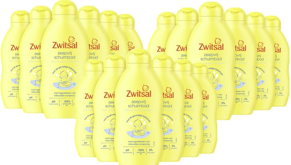 Zwitsal - Bain moussant sans savon - 18 x 200 ml