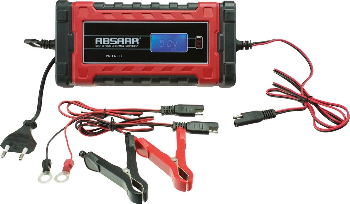 Absaar Battery Charger Pro 4.0li 6/12 Volt 0-95 / 140 Ah 4 A Rouge / noir