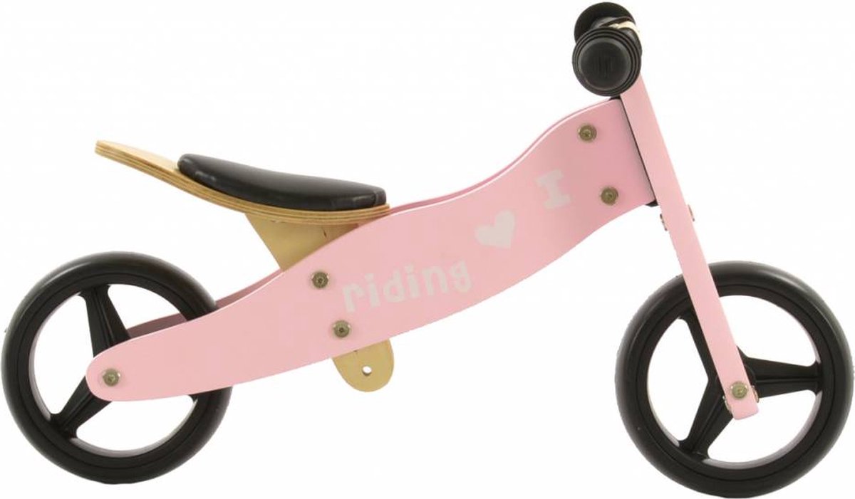 2Cycle Draisienne 2 en 1 - Tricycle - Bois - 1 An - Rose - Balance