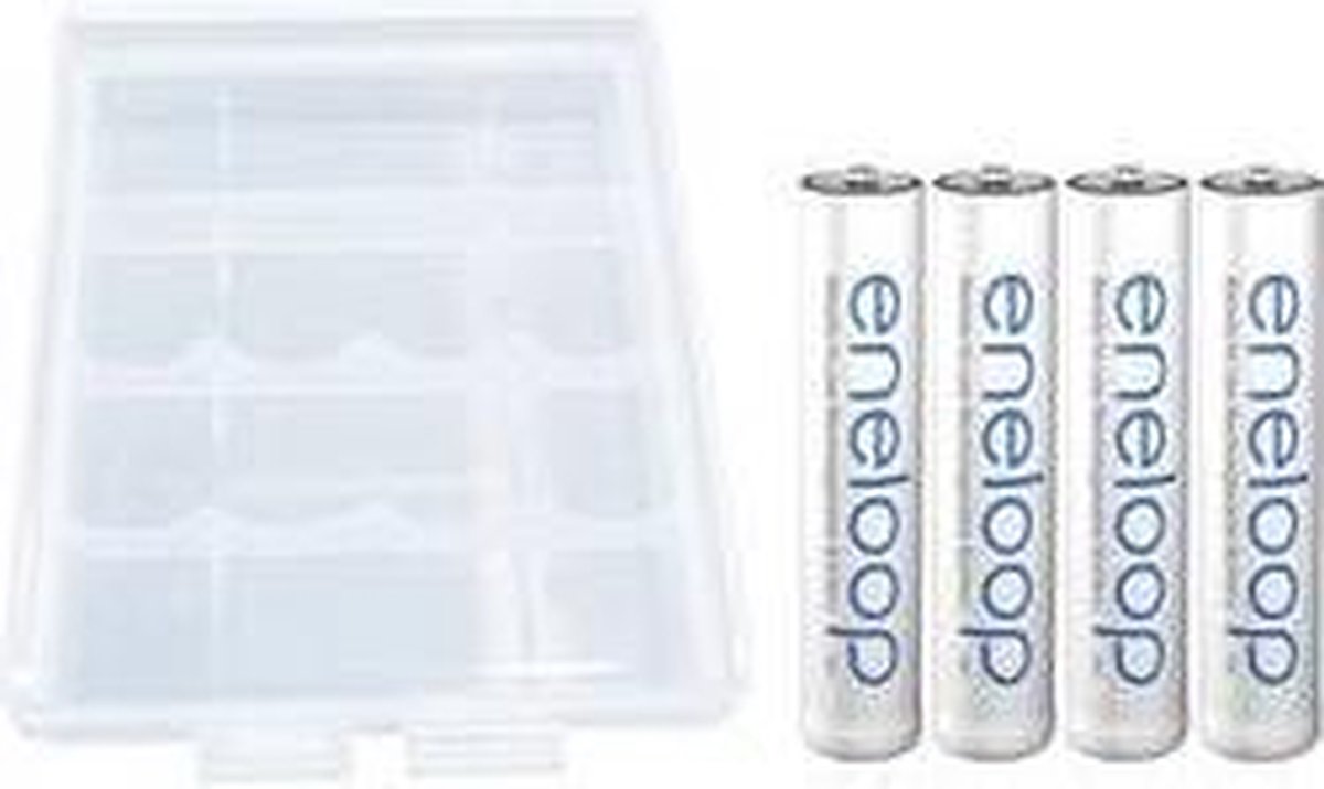 1x4 Panasonic Eneloop Micro AAA 750 mAh + boîtier de batterie