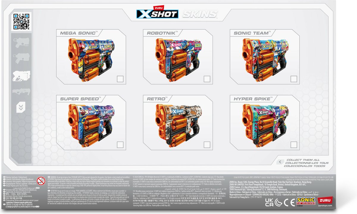 ZURU - XSHOT - Skins Dread blaster - Skin Sonic the Hedgehog(12 flèches) par ZURU