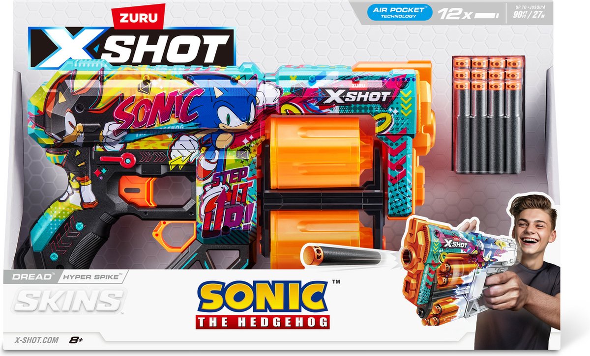 ZURU - XSHOT - Skins Dread blaster - Skin Sonic the Hedgehog(12 flèches) par ZURU