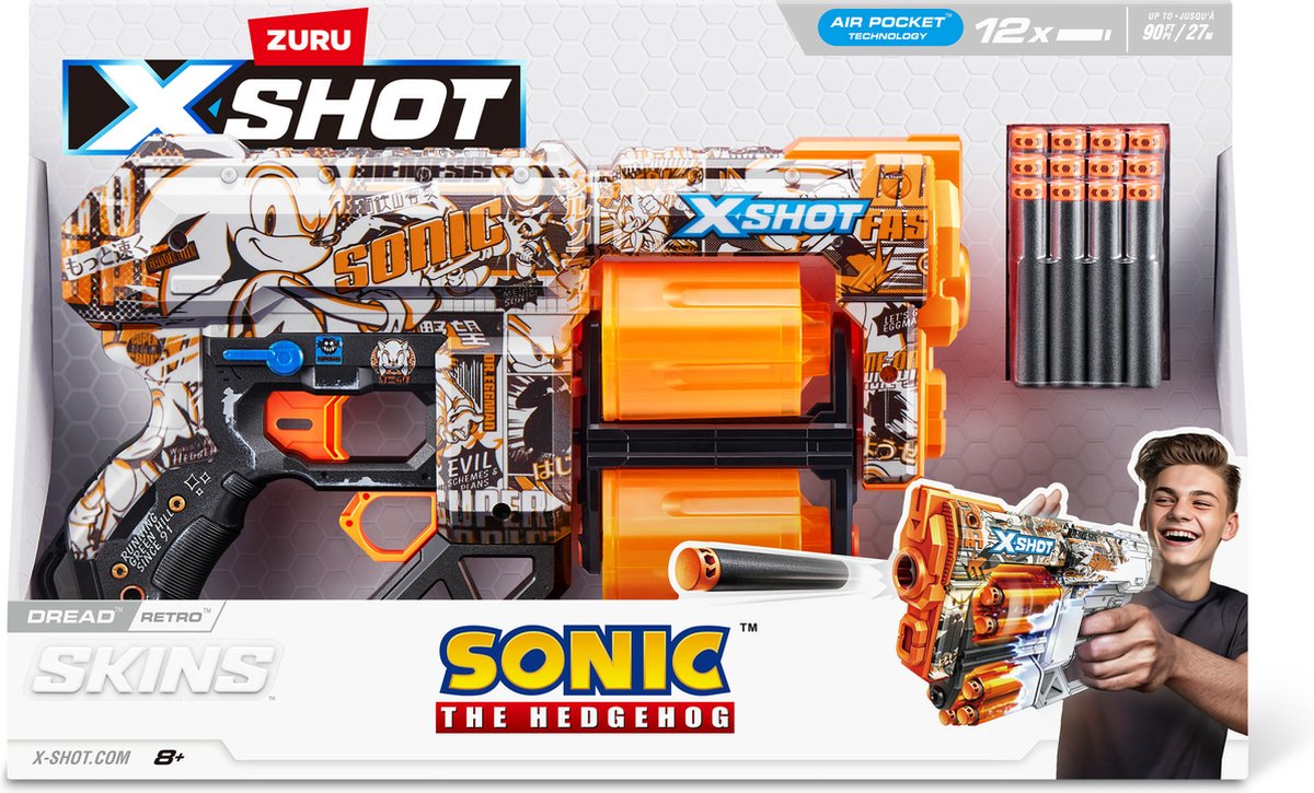 ZURU - XSHOT - Skins Dread blaster - Skin Sonic the Hedgehog(12 flèches) par ZURU