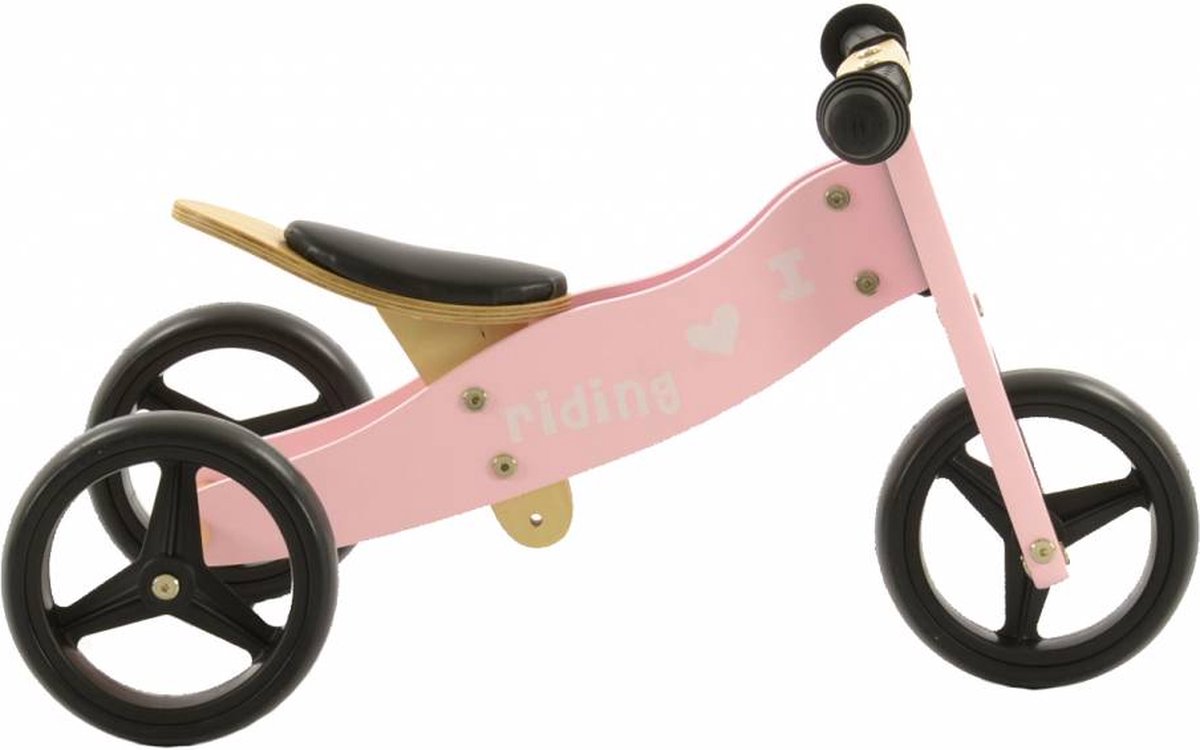 2Cycle Draisienne 2 en 1 - Tricycle - Bois - 1 An - Rose - Balance