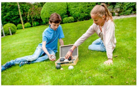 6 Balles dans un étui de Luxe 3 Zwart 3 jeu de boules Grijs