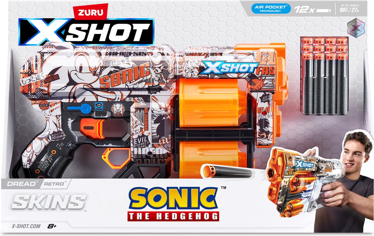 ZURU - XSHOT - Skins Dread blaster - Skin Sonic the Hedgehog(12 flèches) par ZURU