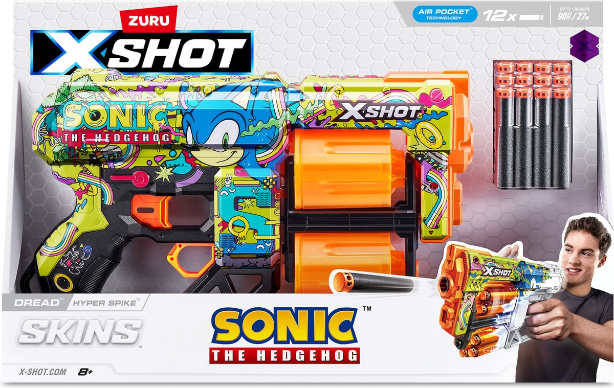 ZURU - XSHOT - Skins Dread blaster - Skin Sonic the Hedgehog(12 flèches) par ZURU