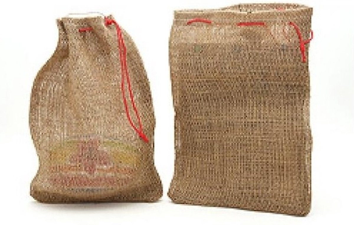 1x Sac en marbre de jute avec cordon 25 x 35 cm - Magasin de billes de jouets - Sac en marbre